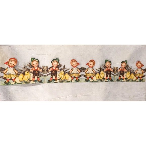 Norway Die Cut Fold Out Table Decor Kids Chicken Paper Dolls Baby Easter Elf Vtg - Picture 4 of 16